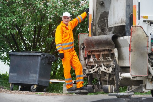 Garden clearance process with tools and machinery