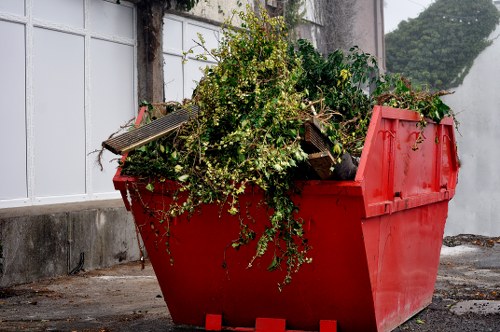 Community clean-up event promoting waste management